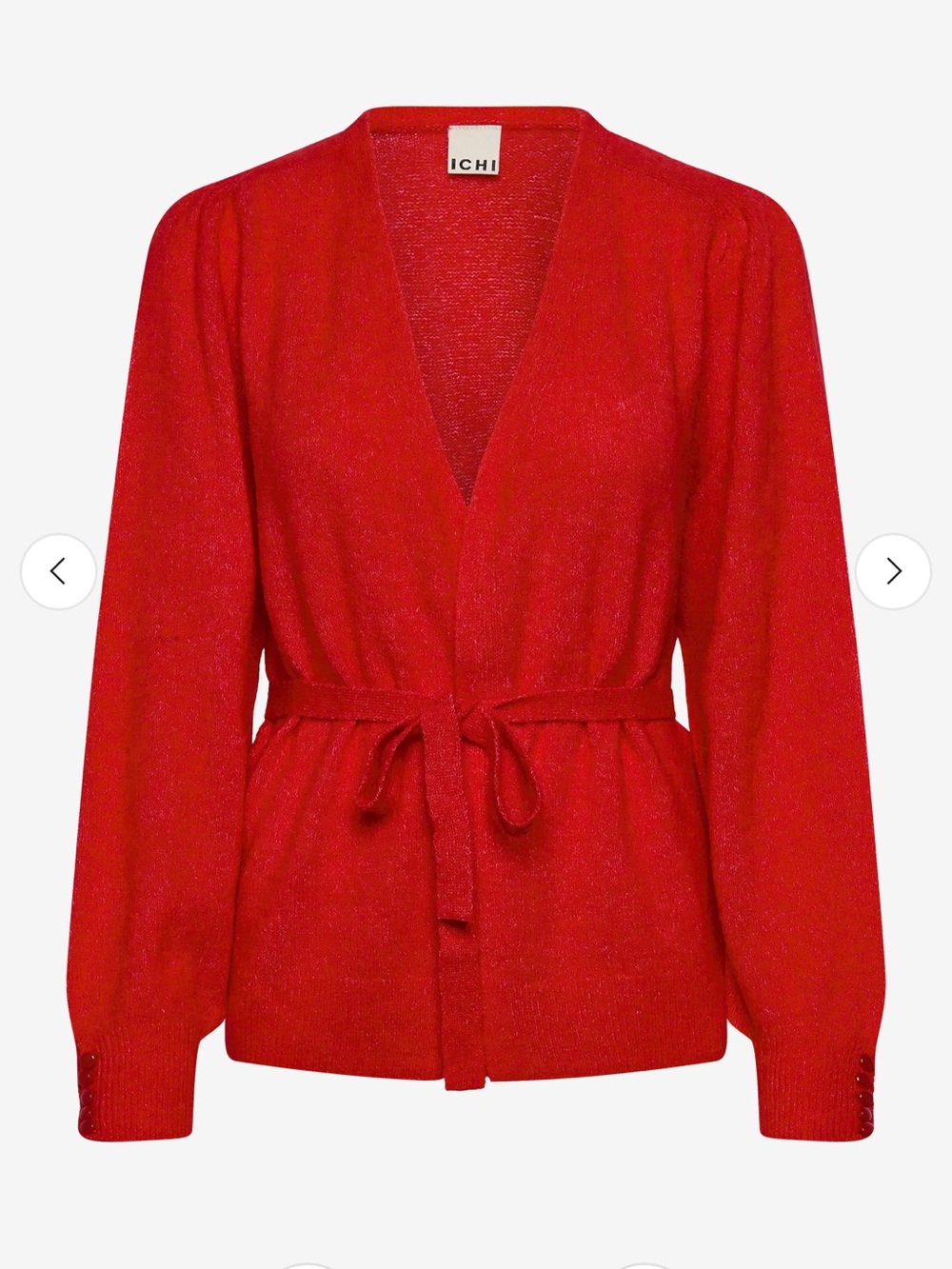 ICHI kamara Knit Cardigan Sweater wrap tie Front Women's Size M alpaca